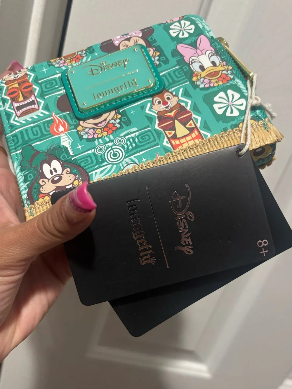 Loungefly Teal Disney Tiki Character Zip Wallet - Picture 2 of 3